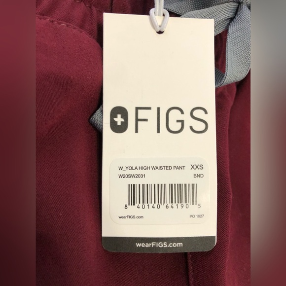Figs Technical Collection High Waisted Yola Pant XXS Maroon - Picture 2 of 15